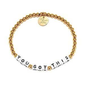 NWT Little Words Project 14k Gold Waterproof ‘You Got This’ Beaded Bracelet S/M